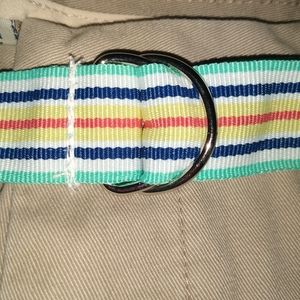 NEW Kacki Tan Lady's Shorts w Rainbow Belt Lady's 14